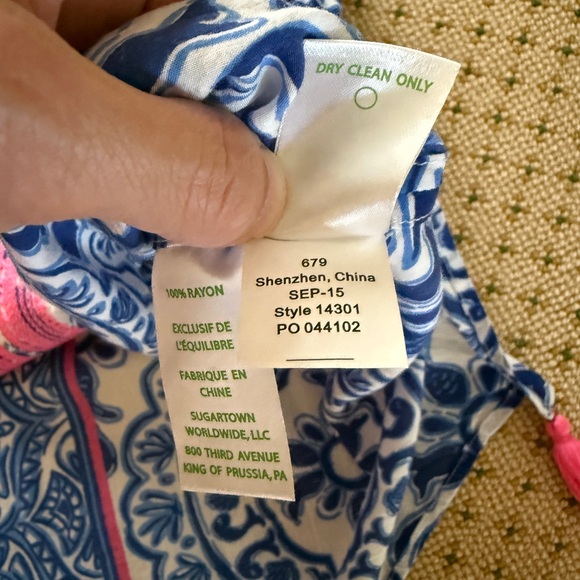 EUC Lilly Pulitzer Sydney Caftan Tunic Top w Tassels - Picture 7 of 9